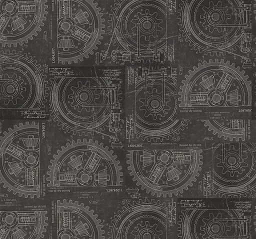 [FR-PWTH255-NTRL] Palette Neutral Gears Neutral by Tim Holtz for FreeSpirit Fabrics