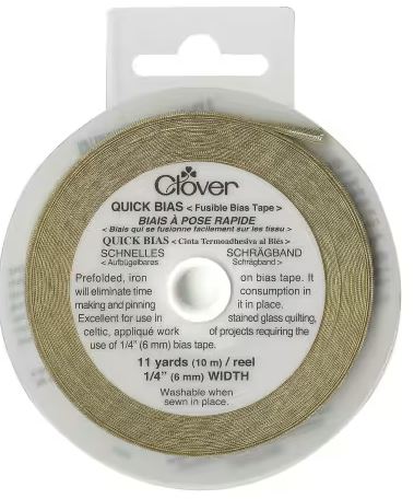 [CKR-700CV-Gold] Fusible Quick Bias Metallic Gold 1/4in x 11 yds