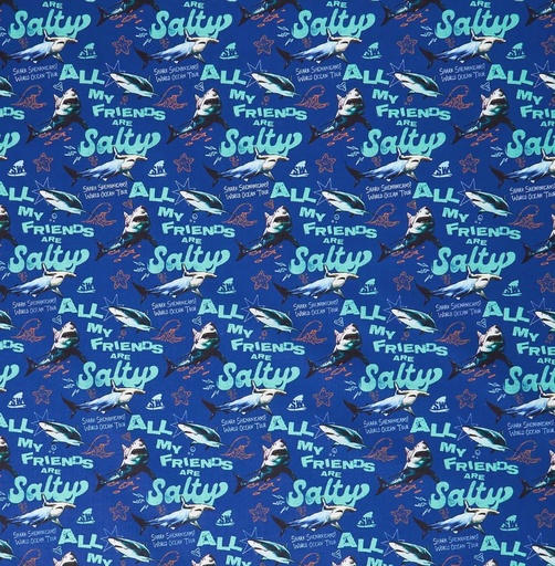 [CAM-2356-0103] Shark Week Salty Navy from Camelot Fabrics