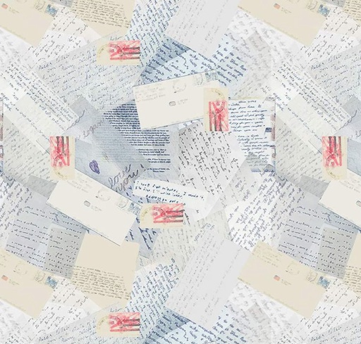 [RB-15617-VINBLUE] Letter From Home Letters Vintage Blue Wide Back by Vicki Gifford for Riley Blake Designs