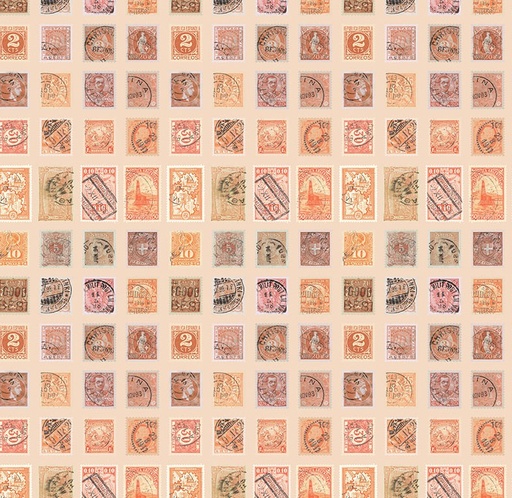[FR-PWTH231-ORNG] Palette Orange Stamps Orange by Tim Holtz for FreeSpirit Fabrics