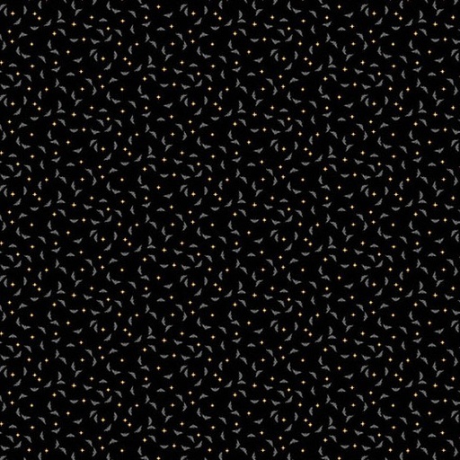 [AND-1532-K] Midnight Moon Bats Pitch Black from Andover Fabrics