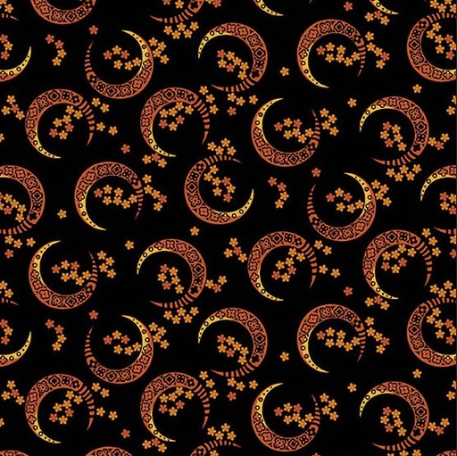 [AND-1528-K] Midnight Moon Crescent Moon Midnight from Andover Fabrics