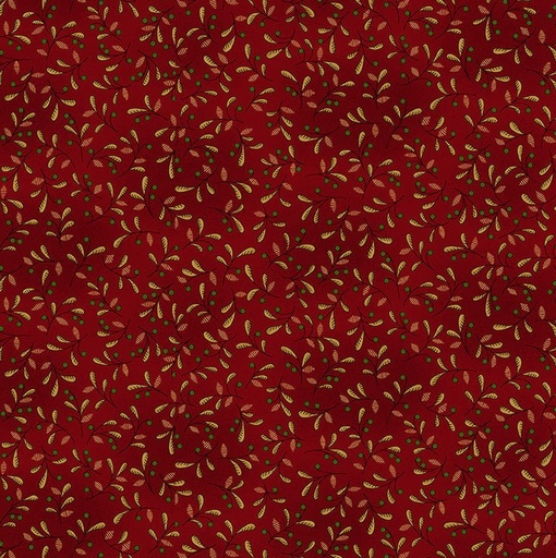 [HG-1529-88] Scrap Basket Favorites Buds and Berries Cranberry by Kim Diehl for Henry Glass Fabrics