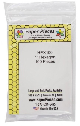 [HEX-100] Paper Pieces: Hexagons 1" 100 Pieces