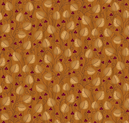 [HG-1523-30] Scrap Basket Favorites Meandering Leaves Orange by Kim Diehl for Henry Glass Fabrics