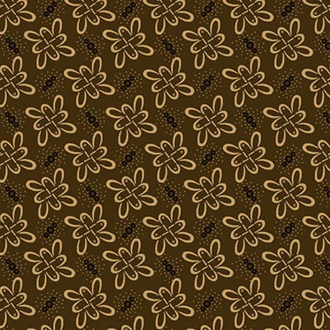 [HG-1526-33] Scrap Basket Favorites Windswept Petals Brown by Kim Diehl for Henry Glass Fabrics