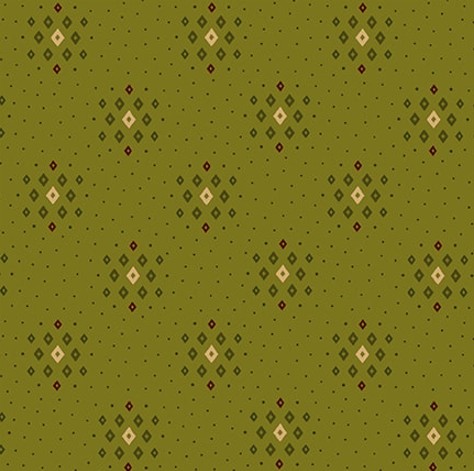 [HG-1514-66] Scrap Basket Favorites Geo Clusters Green by Kim Diehl for Henry Glass Fabrics