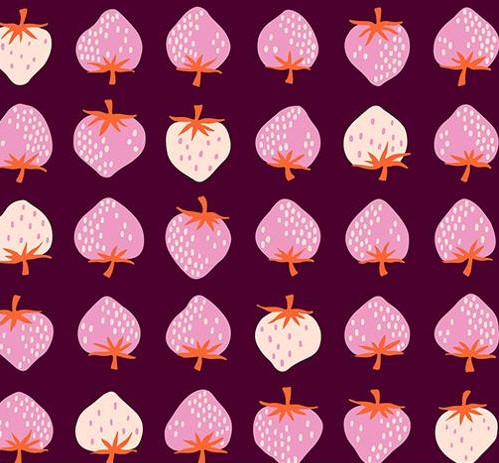 [MOD-RS3084-19] Strawberry Retro Strawberry Deep Plum by Ruby Star Society