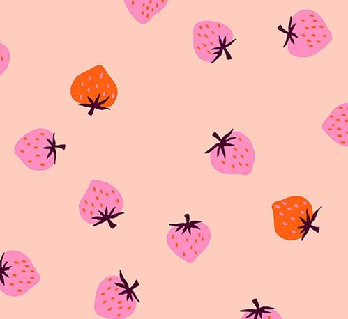 [MOD-RS3085-14] Strawberry Kitsch Strawberry Toss Pale Peach by Ruby Star Society
