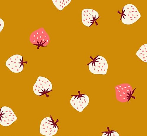 [MOD-RS3085-15] Strawberry Kitsch Strawberry Toss Butterscotch by Ruby Star Society