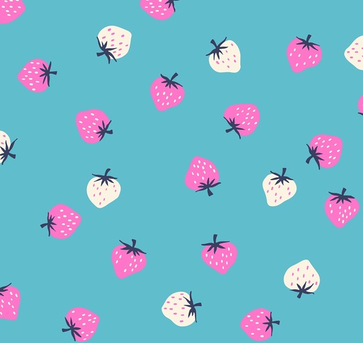 [MOD-3085-20] Strawberry Turquoise Strawberry Toss Berry by Kimberly Kight for Moda Fabrics