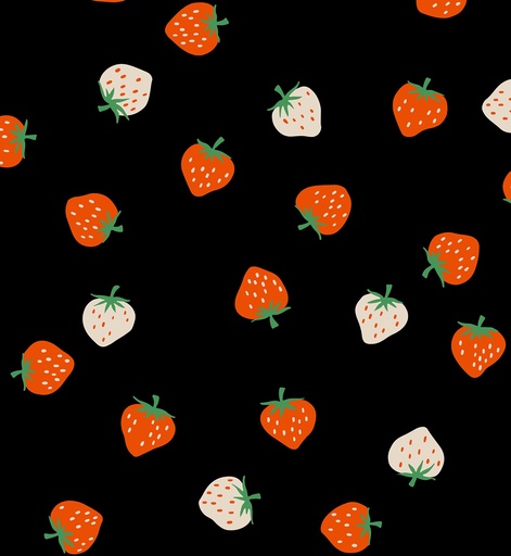 [MOD-3085-22] Strawberry Black Strawberry Toss Berry by Kimberly Kight for Moda Fabrics