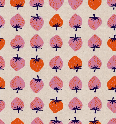 [MOD-3087-12L] Strawberry Natural Canvas  by Ruby Star Society