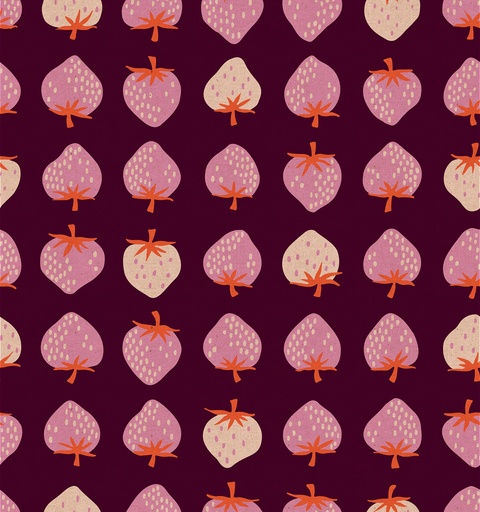 [MOD-3087-17L] Strawberry Deep Plum Canvas  by Ruby Star Society