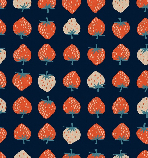 [MOD-3087-18L] Strawberry Navy Canvas  by Ruby Star Society