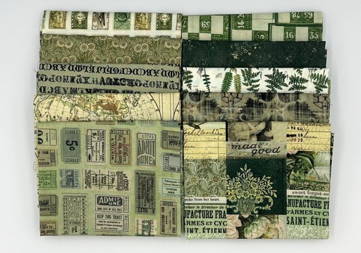 [PP-THGreenFQB] Tim Holtz Green Palatte Fat Quarter Bundle from Free Spirit