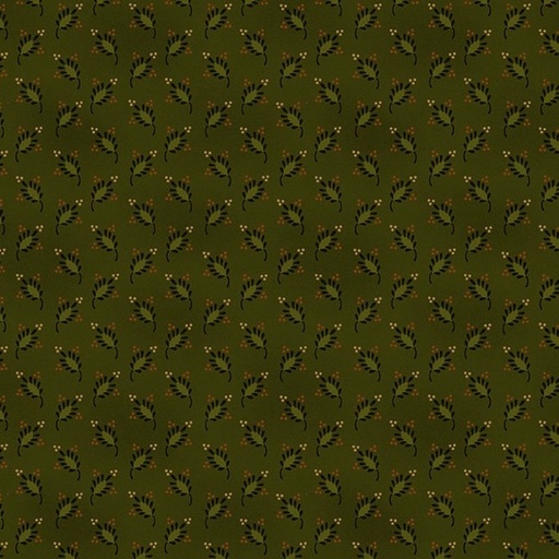 [HG-1516-66] Scrap Basket Favorites Feathered Leaves Green by Kim Diehl for Henry Glass Fabrics