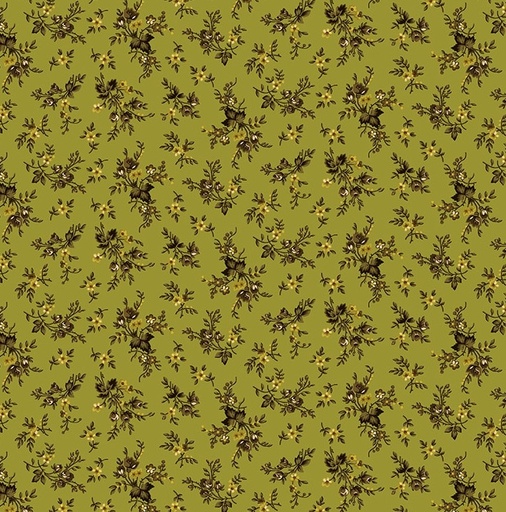 [HG-1518-66] Scrap Basket Favorites Pressed Flowers Green by Kim Diehl for Henry Glass Fabrics