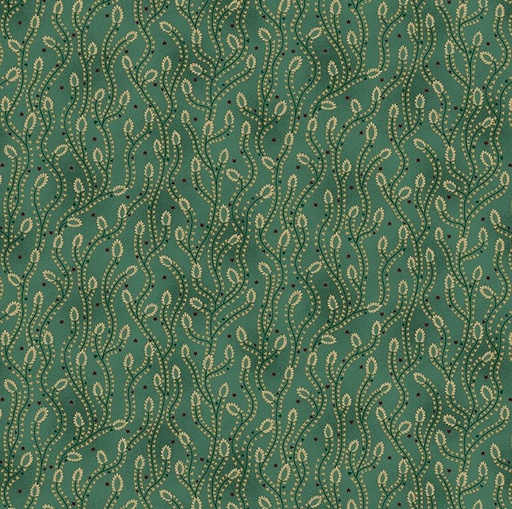[HG-1502-77] Scrap Basket Favorites Triangle Vines Turquoise by Kim Diehl for Henry Glass Fabrics