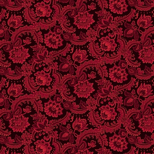 [HG-1506-88] Scrap Basket Favorites Fancy Foulard Cranberry by Kim Diehl for Henry Glass Fabrics