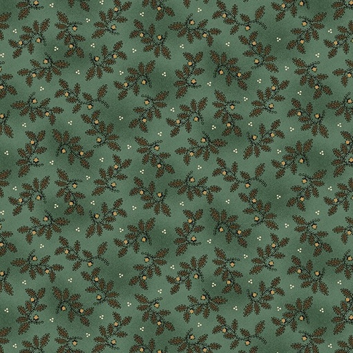 [HG-1508-77] Scrap Basket Favorites Acorn Branches Blue by Kim Diehl for Henry Glass Fabrics