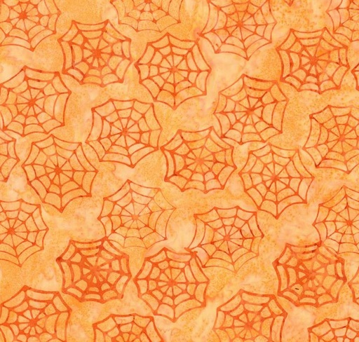 [RB-23331-233] Expressions Batiks Fright This Way Webs Apricot by Sandy Gervais for Riley Blake Designs
