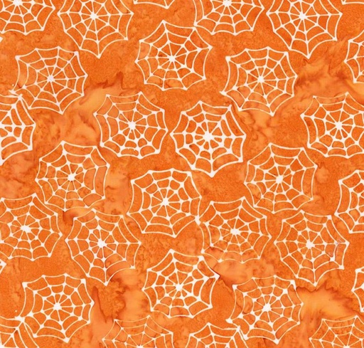 [RB-23331-235] Expressions Batiks Fright This Way Webs Tangerine by Sandy Gervais for Riley Blake Designs
