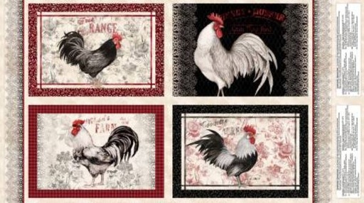 [WP-39763-139] Proud Rooster Placemat Panel by Susan Winget for Wilmington Prints