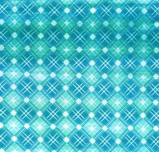 [RB-23260-274] Expressions Batiks A Touch of Celtic Diagonal Plaid Aquamarine by Patience Griffin for Riley Blake Designs