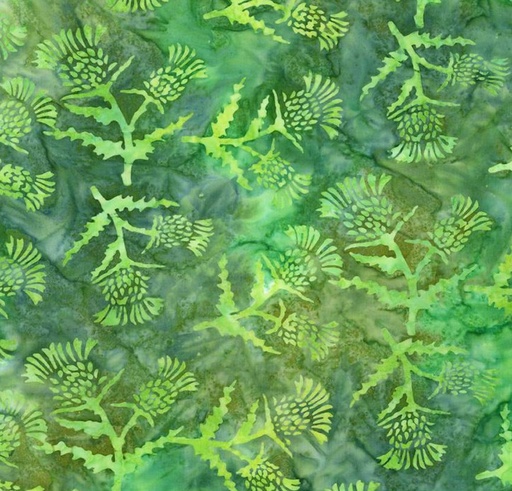 [RB-23267-314] Expressions Batiks A Touch of Celtic Thistles Green Apple by Patience Griffin for Riley Blake Designs