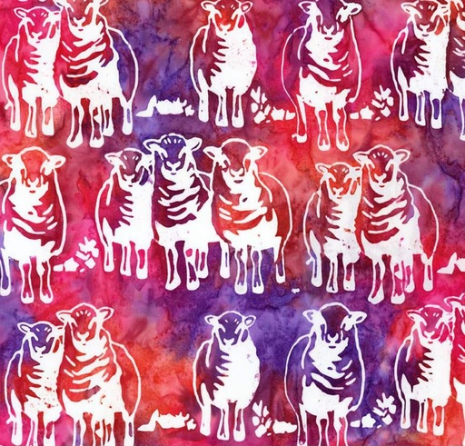 [RB-23263-207] Expressions Batiks A Touch of Celtic Sheep Raspberry Nightshade by Patience Griffin for Riley Blake Designs