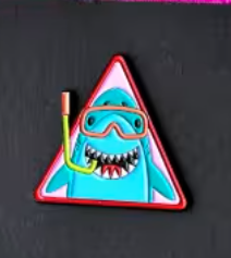[SASSPIN-SHARK] Shark Enamel Pin from Sassafras Lane