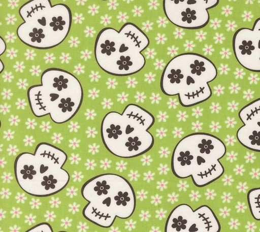 [MOD-22483-16] Fab Boo Lous Cherry Skull Green Slime by Me and My Sister Designs for Moda Fabrics