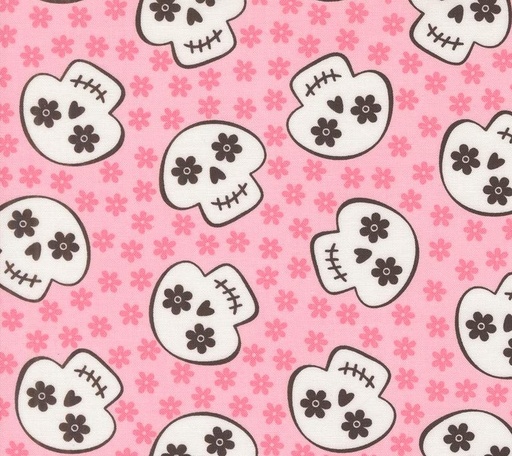 [MOD-22483-19] Fab Boo Lous Cherry Skull Candy Pink by Me and My Sister Designs for Moda Fabrics