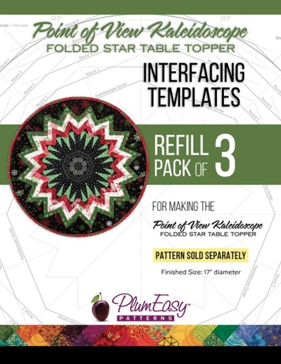 [PEP-229] Point of View Kaleidoscope Folded Star Interfacing Template Refill 3 Pack from PlumEasy