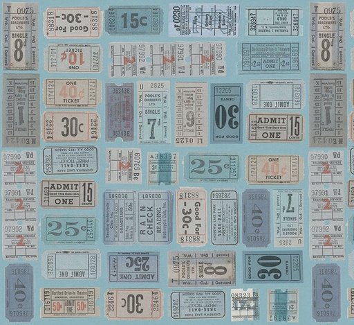 [FR-PWTH282-BLUE] Palette Blue Tickets Blue by Tim Holtz for FreeSpirit Fabrics
