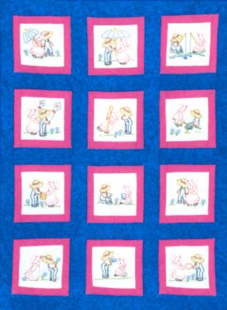 [JD-737-539] Theme Quilt Blocks Vintage Sue & Sam From Jack Dempsey Needle Art