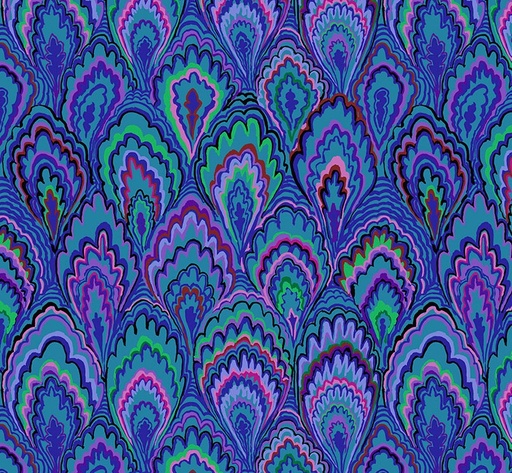 [FR-PWGP207-BLUE] Kaffe Fassett Collective Marble Scallops Blue by Kaffe Fassett