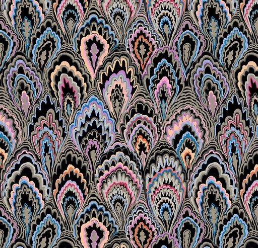 [FR-PWGP207-BLK] Kaffe Fassett Collective Marble Scallops Black by Kaffe Fassett