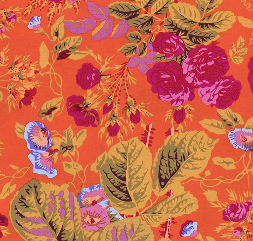 [FR-PWPJ053-TOMAT] Kaffe Fassett Collective Gradi Floral Tomato by Philip Jacobs for Kaffe Fassett
