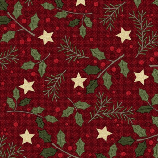 [MAY-10894-R] Holly Jolly Flannel Holly Red by Bonnie Sullivan for Maywood Studio