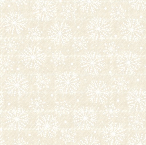 [MAY-10895-E] Holly Jolly Flannel Snowflakes Cream by Bonnie Sullivan for Maywood Studio