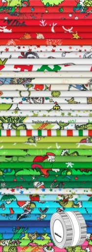 [KAUF-1272-40] How the Grinch Stole Christmas Grinchmas Colorstory Roll Up by Dr. Seuss Enterprises for Robert Kaufman Fabrics