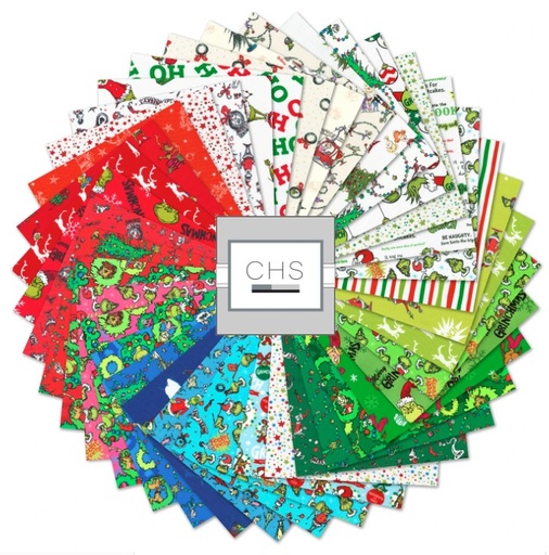 [KAUF-1247-42] How the Grinch Stole Christmas Grinchmas Colorstory Charm Square by Dr. Seuss Enterprises for Robert Kaufman Fabrics