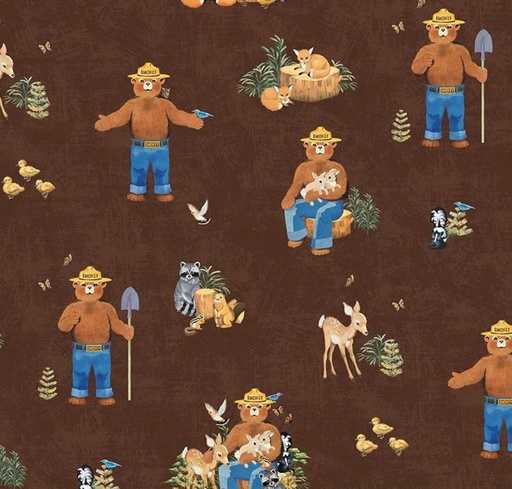 [RB-16500-BARK] Friends of Smokey Bear Main Bark from Riley Blake Designs