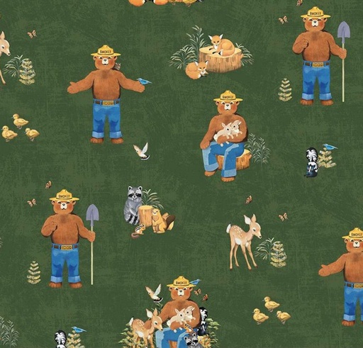 [RB-16500-FRST] Friends of Smokey Bear Main Forest from Riley Blake Designs