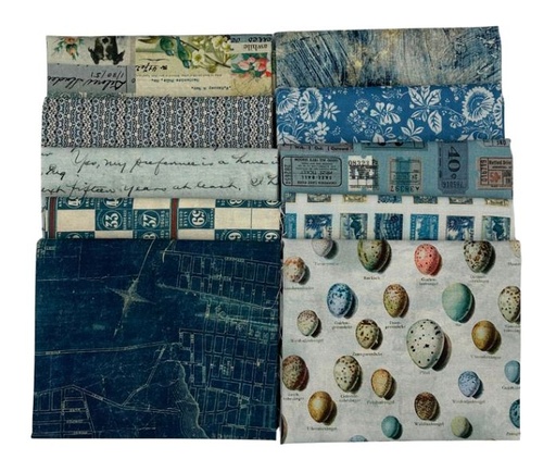 [PP-PaletteBlTHFQB] Palette Blue by Tim Holtz Fat Quarter Bundle