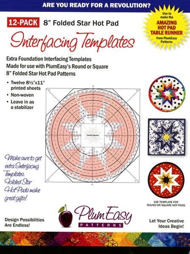 [PEP-202] Folded Star Hot Pad Interfacing 8 Inch 12 Pack from Plum Easy