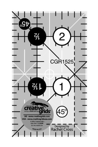 [CGR-1525] Creative Grids Quilt Ruler 1.5" x 2.5"